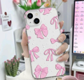 iPhone 15 Back Cover Pink Satin Pearl Aesthetic Glossy Printed Case…