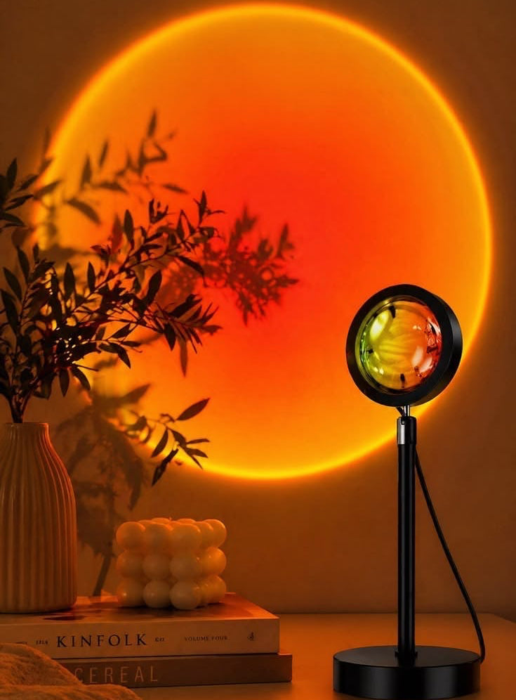 Sunset Lamp Projector 16 Color LED Light Desk Lamp Rainbow Night Light 360° Rotation Romantic
