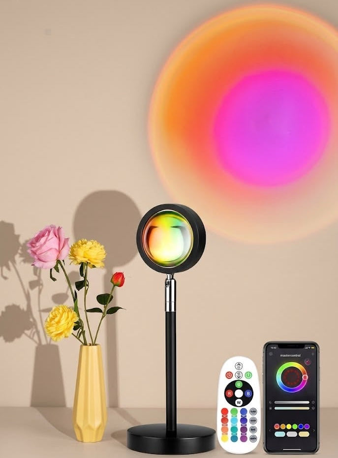 Sunset Lamp Projector 16 Color LED Light Desk Lamp Rainbow Night Light 360° Rotation Romantic