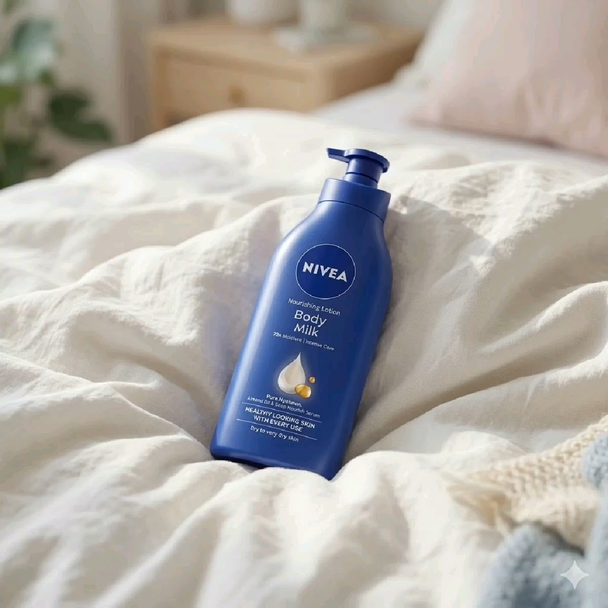 Nivea Body Milk Nourishing Body Lotion, presented in a 400ml pump bottle