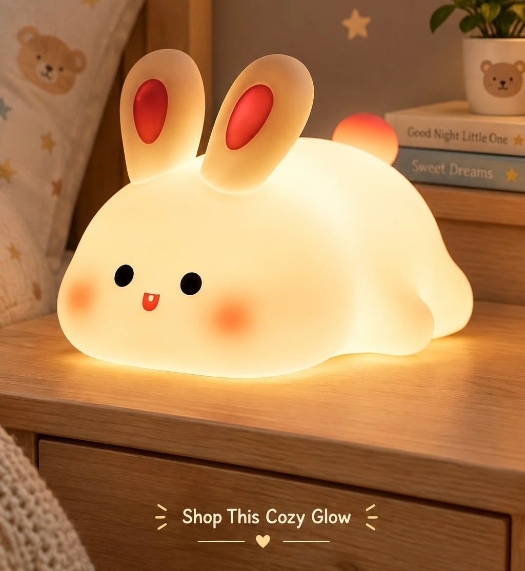 Aubade Silicone Rabbit Night Light | USB Rechargeable 7 Color-Changing