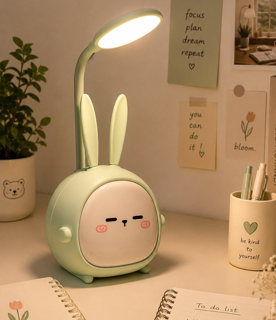 Cute Bunny Rechargeable USB LED Desk Lamp – Warm Light Study & Bedside Lamp