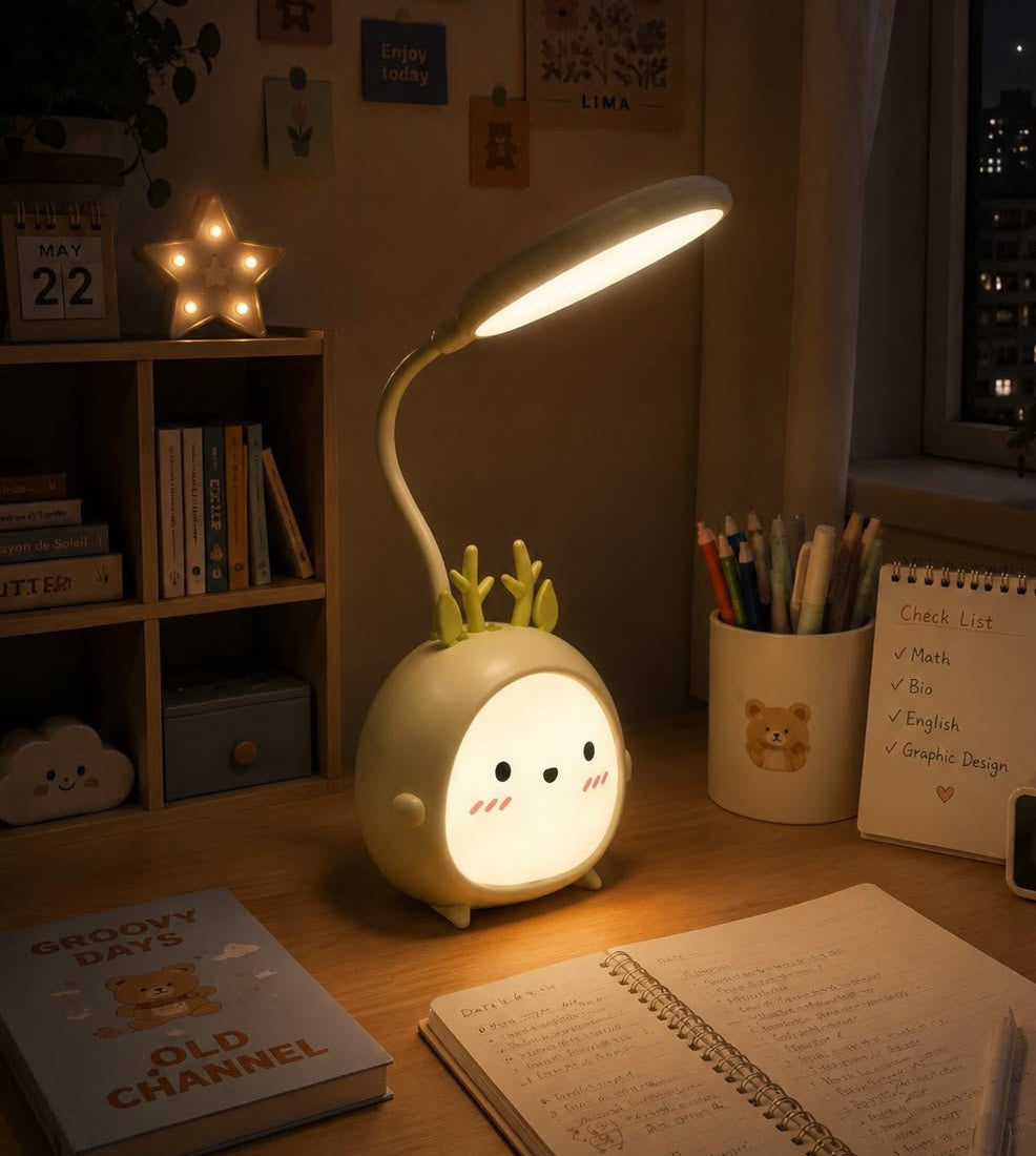 Cute Bunny Rechargeable USB LED Desk Lamp – Warm Light Study & Bedside Lamp