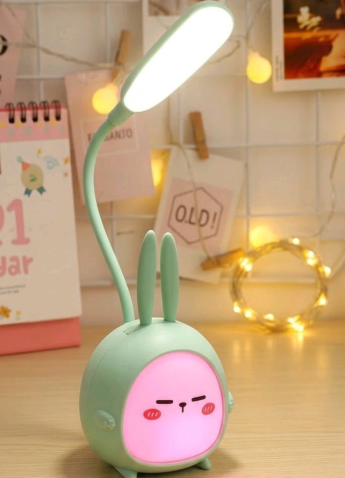 Cute Bunny Rechargeable USB LED Desk Lamp – Warm Light Study & Bedside Lamp