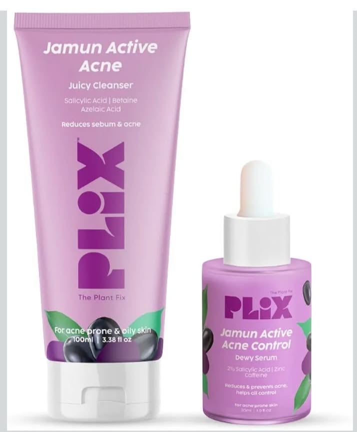 Plix jamun Face Wash and Active Acne Serum Combo(100ML + 30ML) For Active Acne & Oil Control, For Breakouts