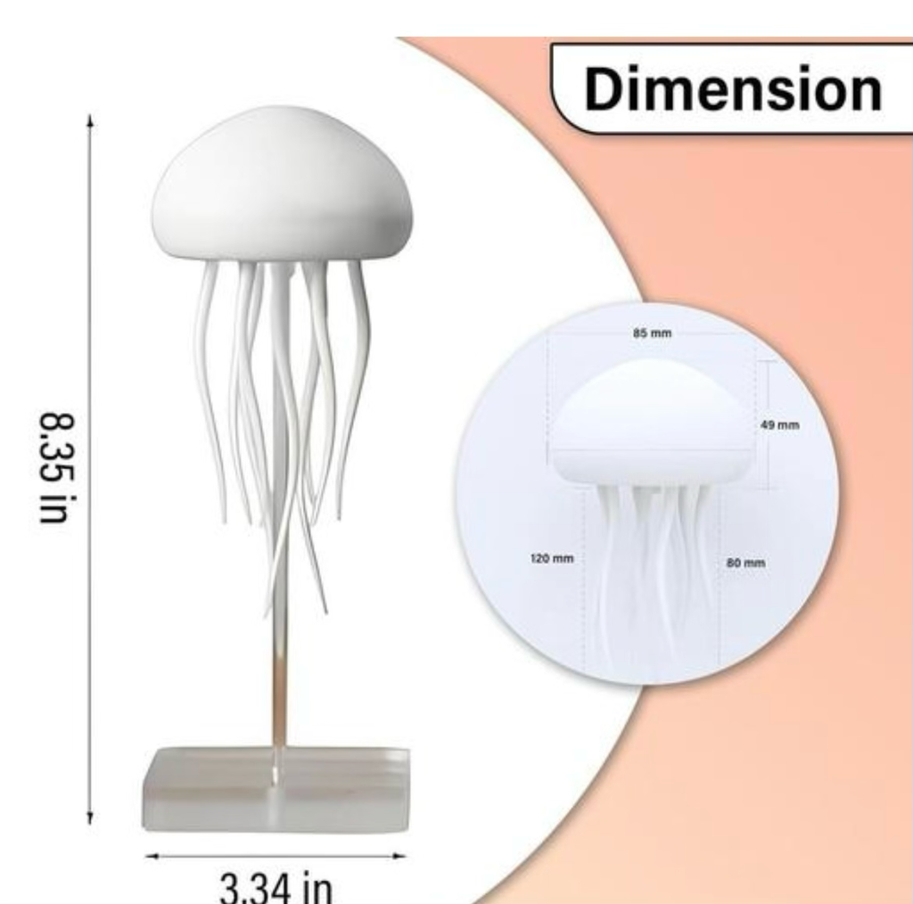 Decorative Jellyfish LED Lamp with Color Changing Light & Rechargeable Battery Assembly