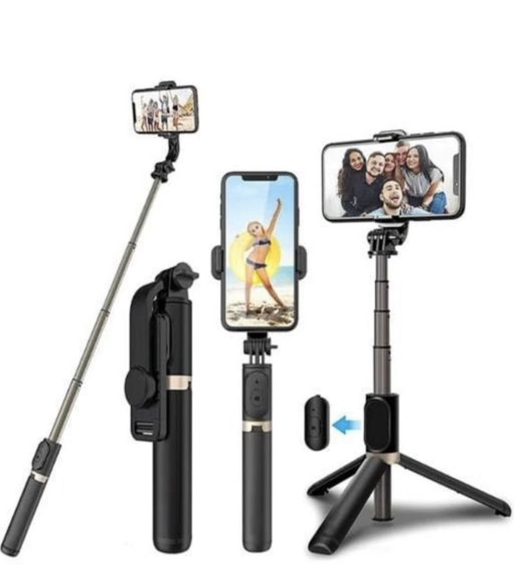 54cm Extendable 3 in 1 Selfie Stick Tripod with Bluetooth Remote Included