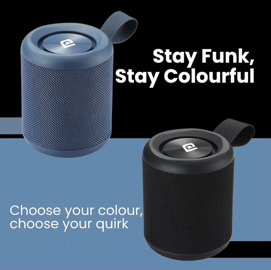 Portronics SoundDrum P 20W Portable Bluetooth Speaker with 6-7 hrs Playback Time, Handsfree Calling, USB Slot, Aux-in Port, Type C Charging (Black)