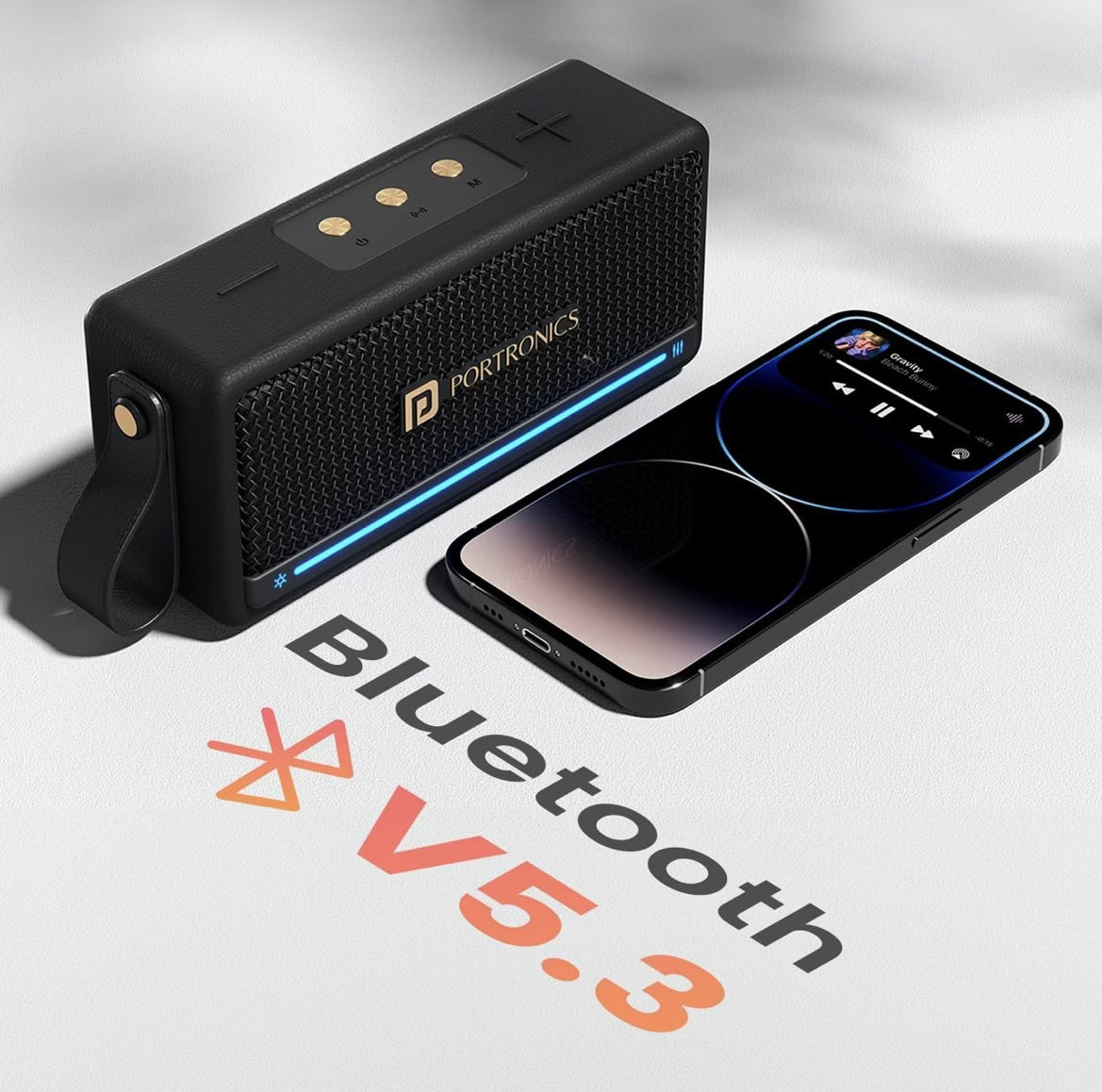 Portronics Harmony Mini 25W HD Premium Portable Bluetooth Speaker with Subwoofer, EQ Adjustment, 6 Hours Playtime, in-Built Mic,TWS Mode,RGB Lights, Bluetooth V5.3, Type C Fast Charging (Black)